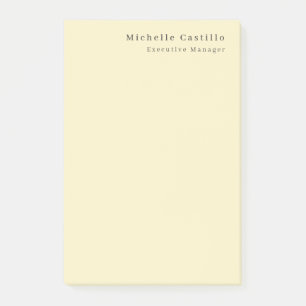 Cream Pastel Color Minimalist Modern Plain Name Post-it Notes