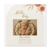 Cream Pastel Dried Flowers Hello Baby