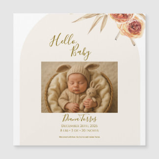 Cream Pastel Dried Flowers Hello Baby