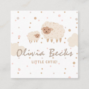 Cream Pastel Illustrative Baby Shower Enclosure Card