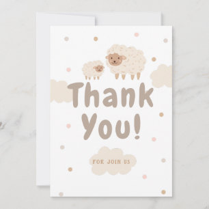 Cream Pastel Illustrative Baby Shower Thank You Card