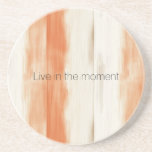 Cream Peach Orange Stripes Coaster<br><div class="desc">Cream Peach Orange Stripes</div>