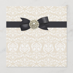 Cream Pearl Bow Black Tie Party Event Template