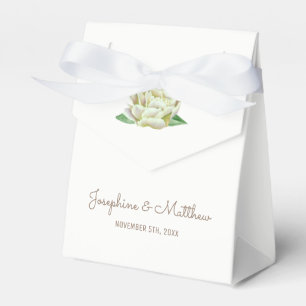 Cream Peonies Wedding Favour Boxes