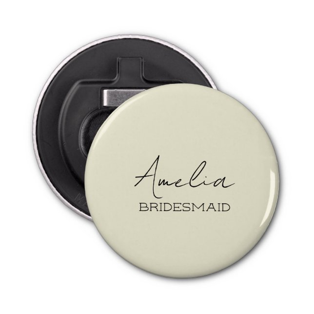 Cream Personalized Bridesmaid Bottle Opener (Front)