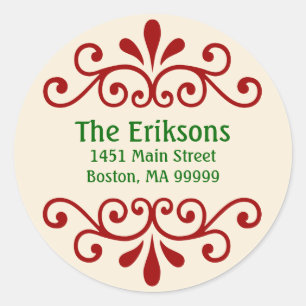 Cream Personalized Christmas Address Labels