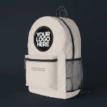 Cream | Personalized Corporate Logo and Text Printed Backpack<br><div class="desc">Classic Cream Colour | Personalized Corporate Logo and Text Modern Business Printed Backpack</div>