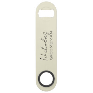 Cream Personalized Groomsman Bar Key