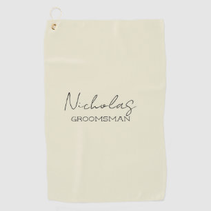 Cream Personalized Groomsman Golf Towel
