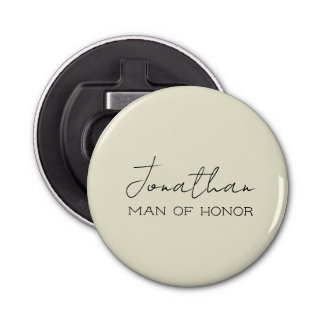 Cream Personalized Man of Honour  Bottle Opener