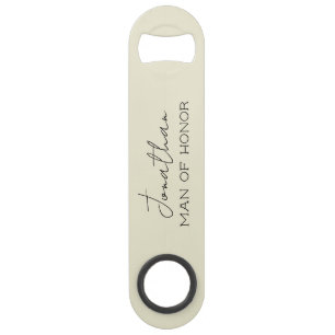 Cream Personalized Man of Honour Bottle Opener  Bar Key