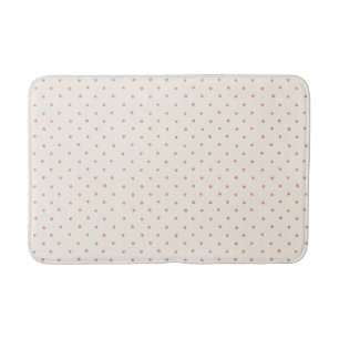 Cream Pink Dots Whimsical  Bath Mat