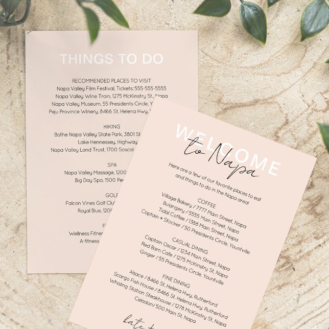 Cream Pink Places to Eat and Things to Do Card (Creator Uploaded)