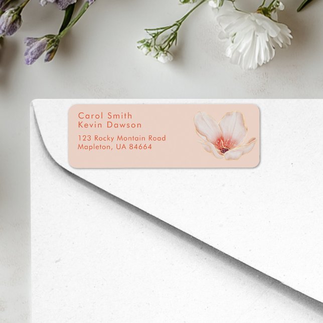 Cream pink with orange text return address  (Creator Uploaded)