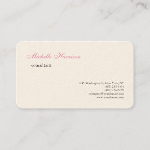 Cream Plain Classical Plain Simple Business Card