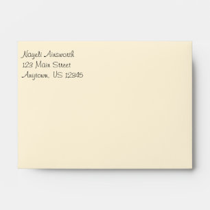 Cream Plain Simple A6 4x6 Return Address Envelopes