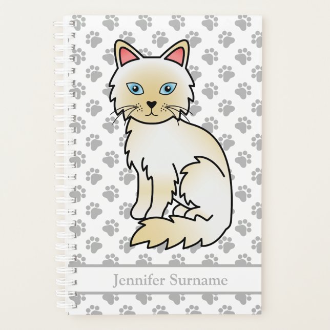 Cream Point Birman / Ragdoll Cat And Paws & Text Planner (Front)