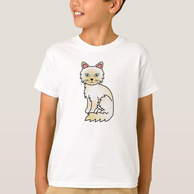 Cream Point Birman / Ragdoll Cat T-Shirt (Front)
