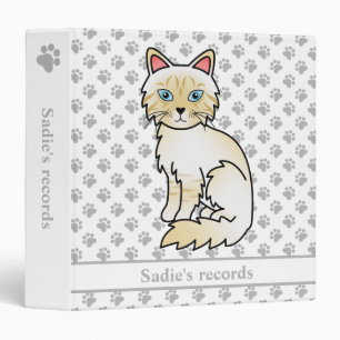 Cream Point Tabby Birman Cat & Pet Records Text Binder