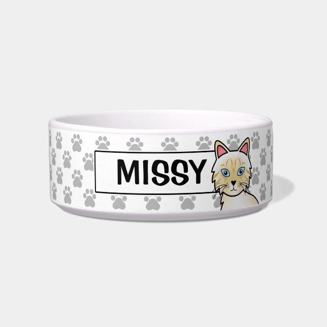 Cream Point Tabby Birman / Ragdoll Cat Bowl (Front)