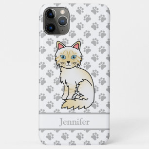 Cream Point Tabby Birman / Ragdoll Cute Cat & Name iPhone 11 Pro Max Case