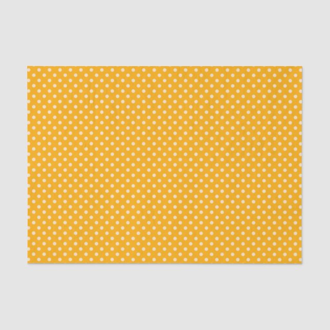 Cream Polka Dots On Yellow Tissue Paper (Front)