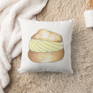 Cream Puff Creampuff Dessert Foodie Pastry Bakery Throw Pillow