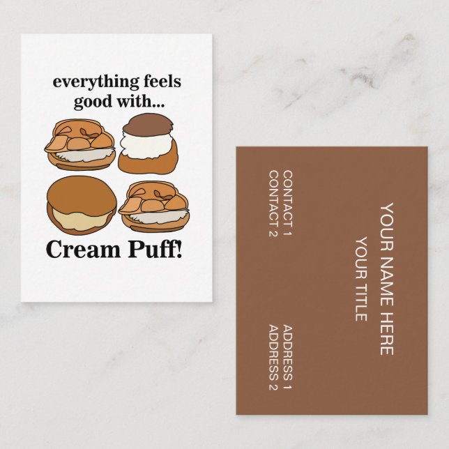 Cream Puff Dessert Bakery Business Card (Front/Back)