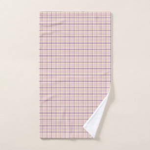 Cream Purple Plaid Classic Pattern Retro Hand Towel