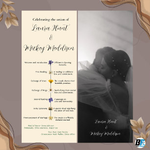Cream Purple Yellow Floral Style Wedding Program 