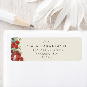 Cream Red Berries+Eucalyptus Christmas Address