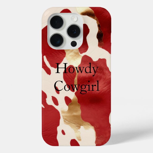 Cream Red Gold Western Cowhide Case-Mate iPhone Case (Back)