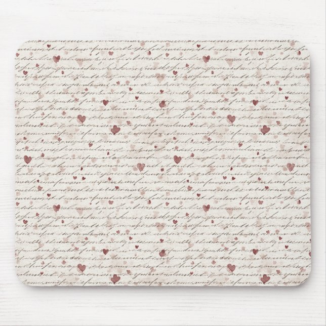 Cream Red Hearts Mouse Pad (Front)