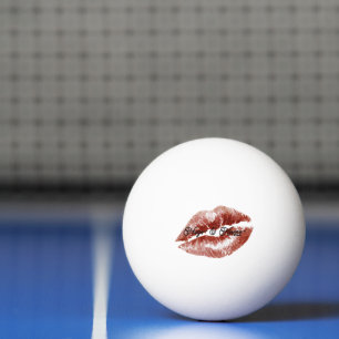 Cream Red Lips Kisses Flirty  Ping Pong Ball