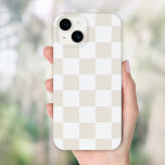 Cream Retro Check Case-Mate iPhone 14 Case<br><div class="desc">Trendy boho chequerboard print phone case in ivory and white colours. Use the design tools to add your own monogram,  name or other text,  or change the background colour to create a unique one of a kind device cover.</div>