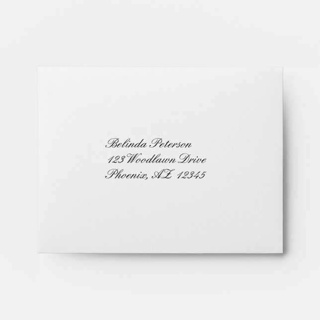 Cream Return Address A2 Envelope for RSVP Card (Front)