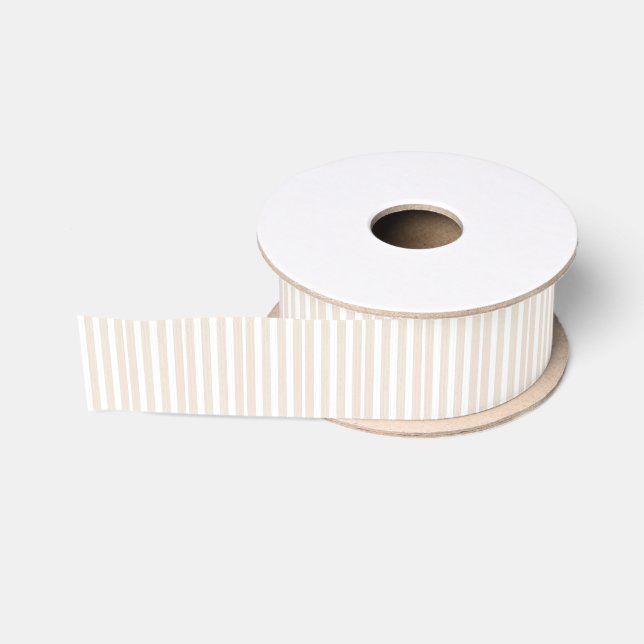 Cream Rose and White Painted Stripe Ribbon Grosgrain Ribbon (Spool)