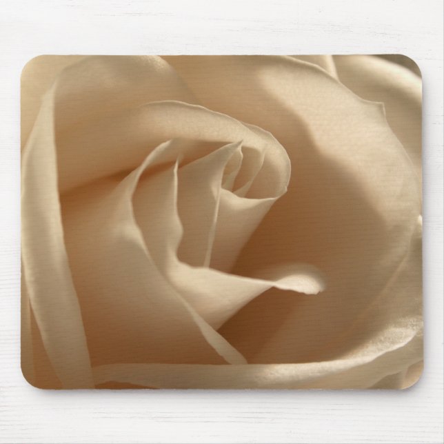 Cream Rose Photo Pretty Floral Flower Petals Bloom Mouse Pad (Front)