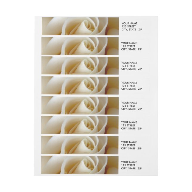 Cream Rose Wedding Photo Wrap Around Label (Sheet)