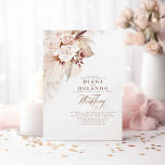 Cream Roses Botanical Pampas Grass Boho Wedding Invitation<br><div class="desc">Pampas grass and soft pastel botanical flowers elegant wedding invitations</div>