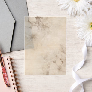 Cream Roses Floral Vellum Invitations