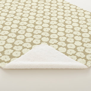 Cream Roses on Golden Beige - seamless pattern. Sherpa Blanket