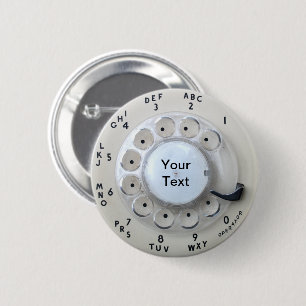 Cream Rotary Telephone Dial 2 Inch Round Button