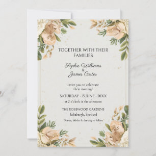 Cream Sage Botanical Wedding Invitation