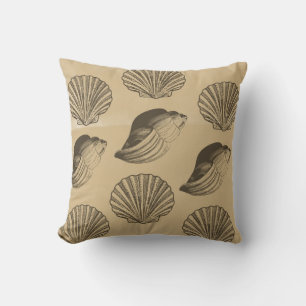 Cream Sand Beach Shells Throw Pillow