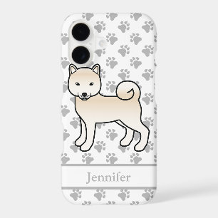 Cream Shiba Inu Cute Cartoon Dog & Name