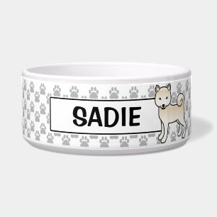 Cream Shiba Inu Cute Dog With Pet's Name