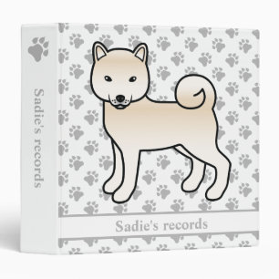 Cream Shiba Inu Dog & Pet Records Text Binder