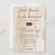 Cream Silk & Heart Gems Wedding