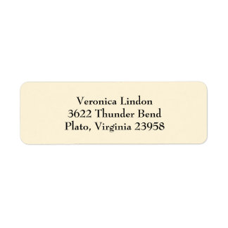 Cream Simple Plain Return Address Labels